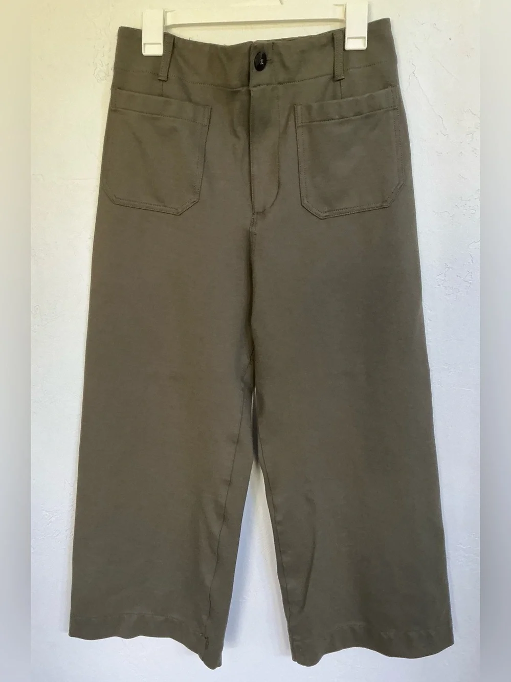 Anthropologie Maeve The Colette Wide-Leg Pants in Olive - Picture 1 of 9